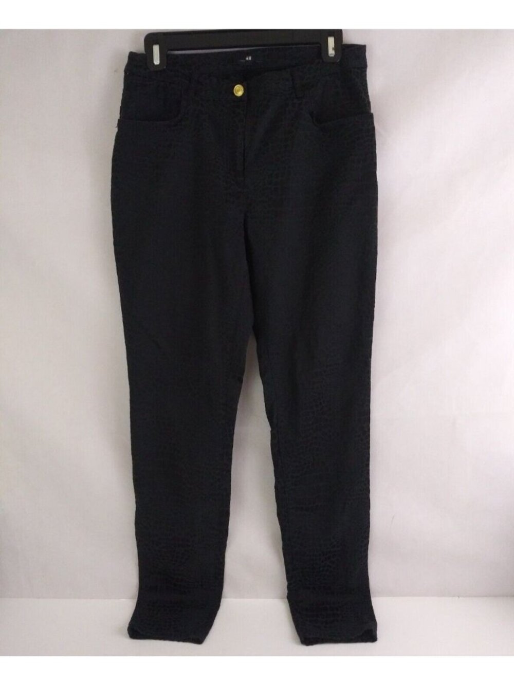 H&M Women's Black Snakeskin Design Straight Leg Jeans Size 12